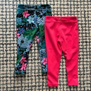 Lilly Pulitzer Floral and Pink Kids Leggings Size 2/3 or XS